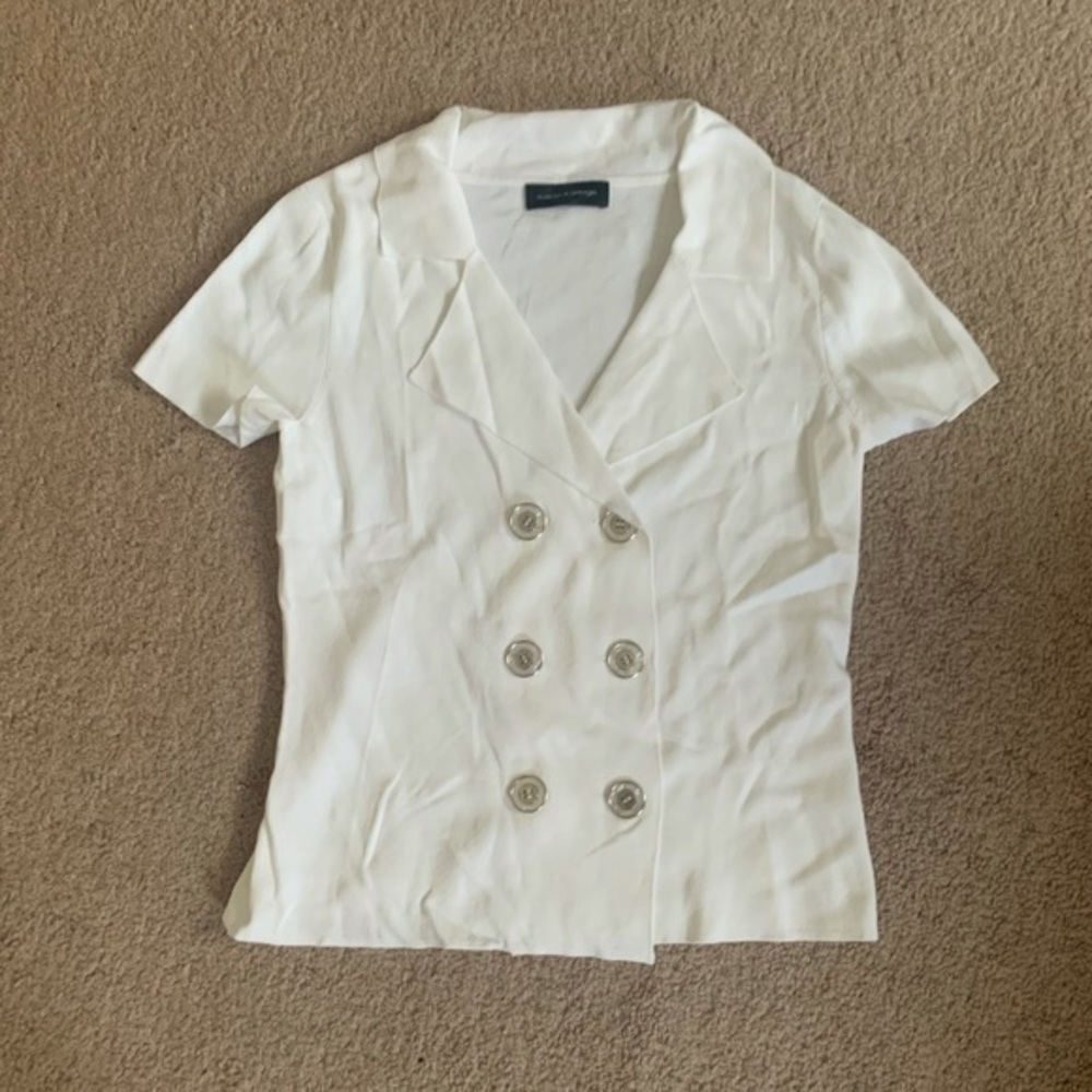 Cable & Gauge White button down top Small